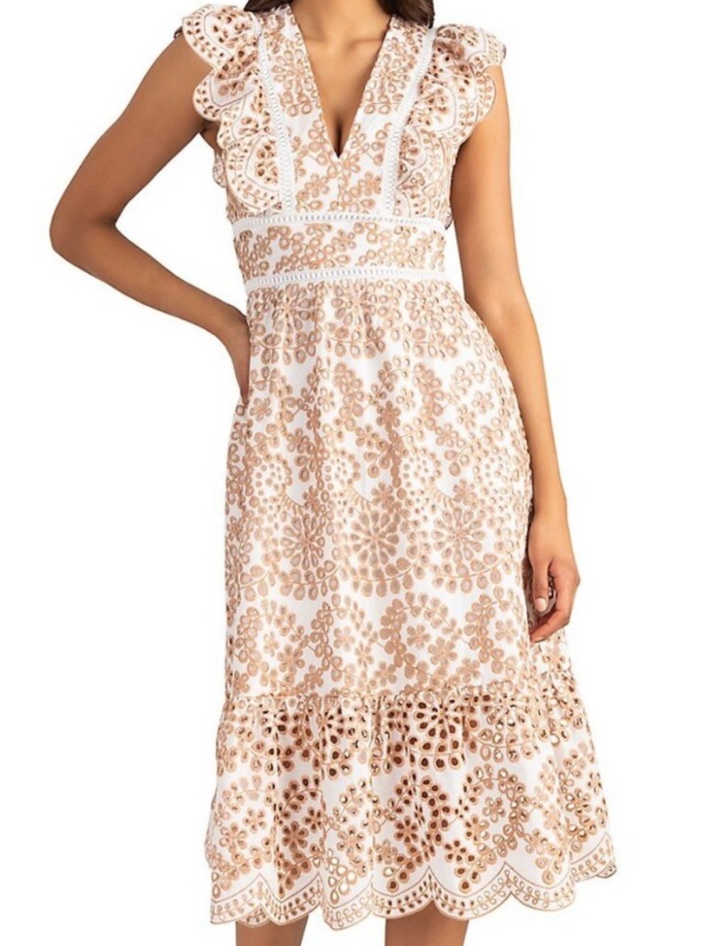 Shoshanna Finley Eyelet Embroidery Cotton Dress